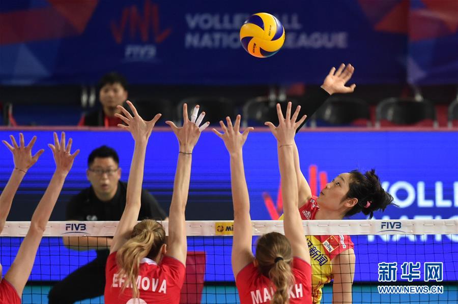 中国女排3:0胜俄罗斯,获世界排球联赛江门站首