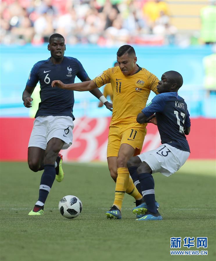 博格巴建功,法国队首战2-1胜澳大利亚