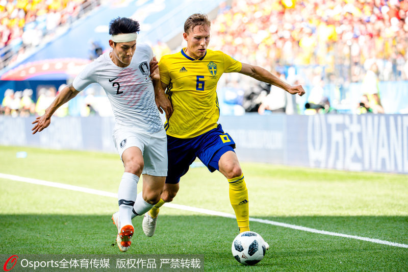 格兰奎斯特点球破门 瑞典1-0战胜韩国