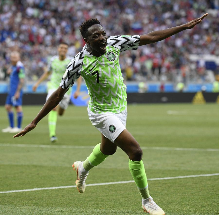 （世界杯）（1）足球――D组：尼日利亚队穆萨梅开二度